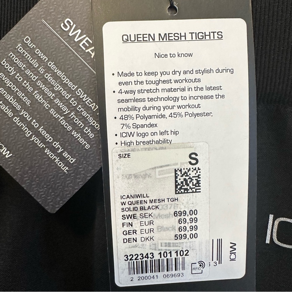 ICIW Leggings Queen Mesh Seamless Black Size Small - Picture 7 of 7